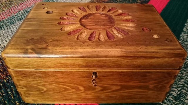 Wooden box #5 (pine wood) - Sun - 2018