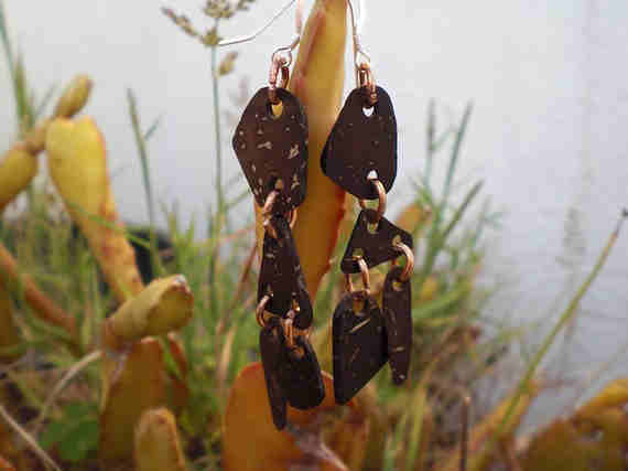 Irregular shaped earrings, smooth #1 (coconut)