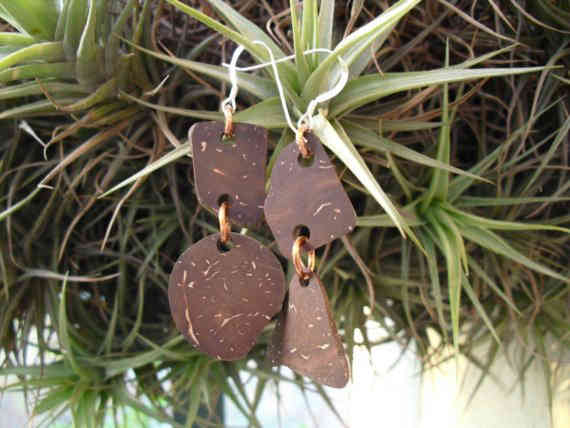 Irregular shaped earrings, smooth #2 (coconut)